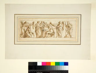 犠牲を示す骨董品レリーフからのコピー